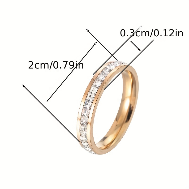 Minimalist Square Zirconia Titanium Personalized Ring